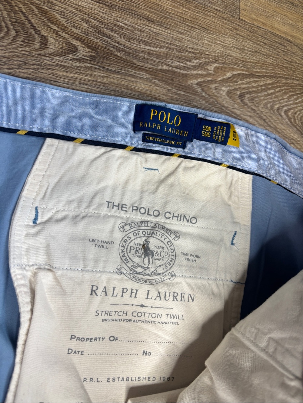 Polo Ralph Lauren Stretch Classic Fit Shorts Blue Chino Men Size 50B - Picture 4 of 7